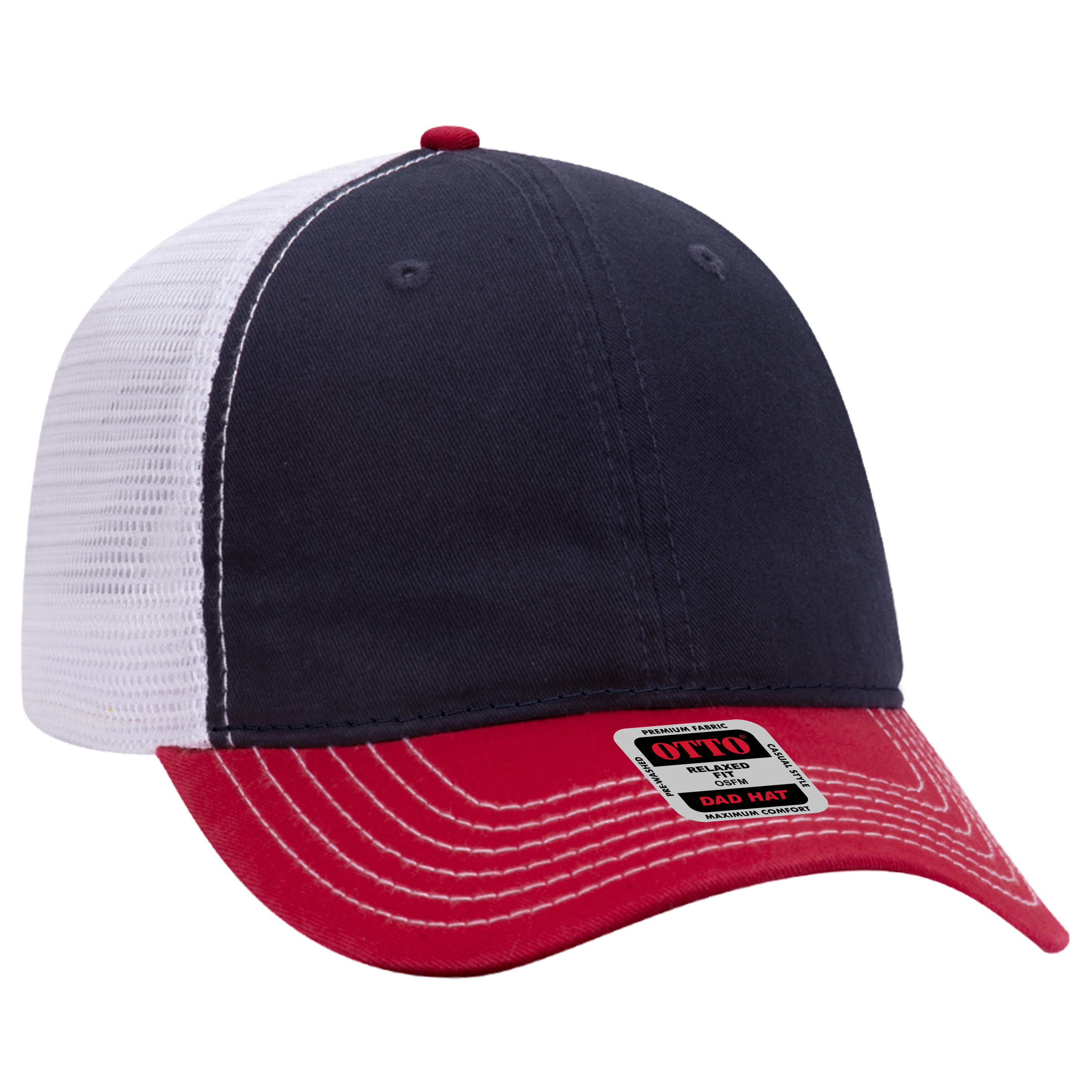 OTTO CAP® 6 Panel Low Profile Mesh Back Trucker Dad Hat 9