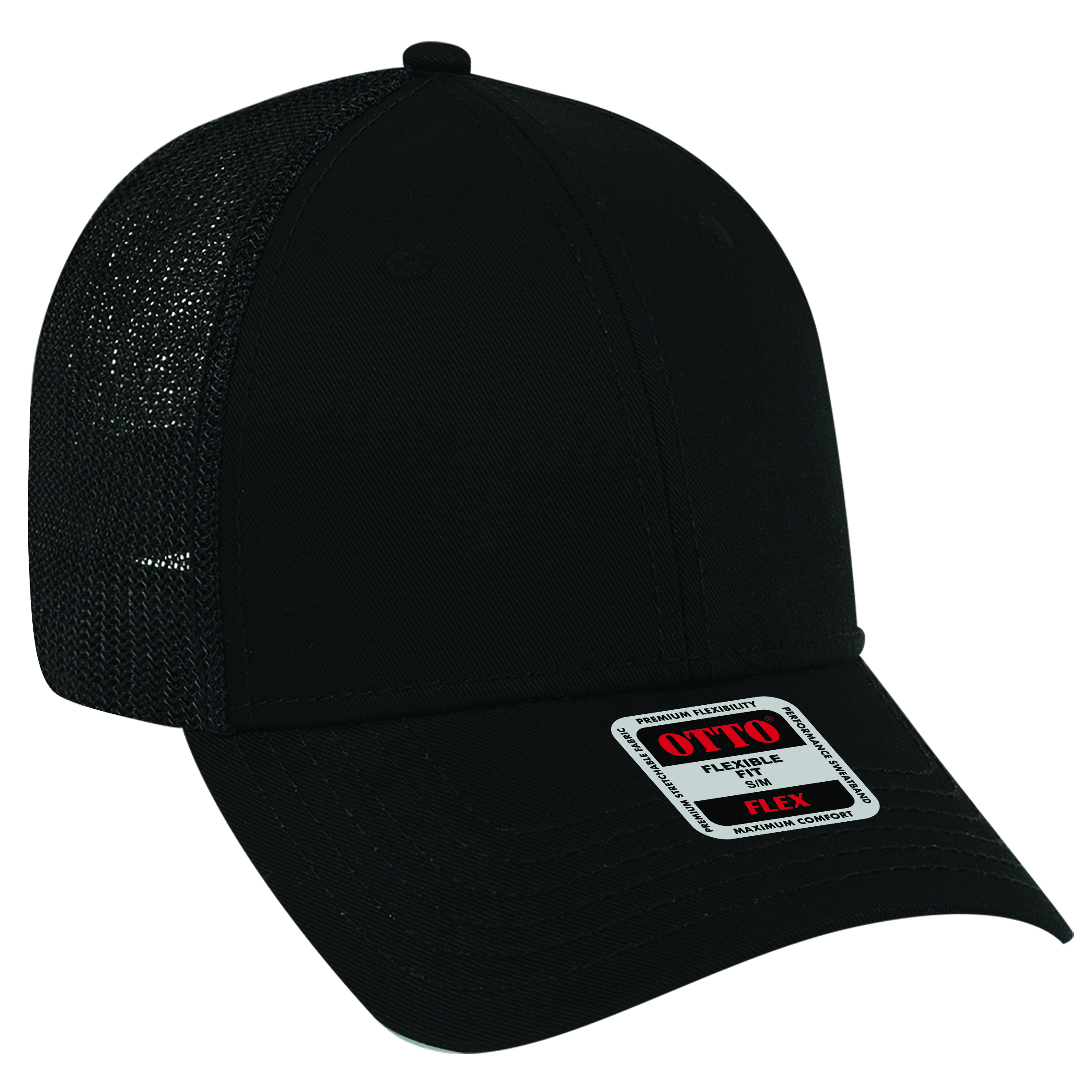 OTTO CAP® OTTO FLEX® Fitted 6 Panel Low Profile Mesh Back Trucker Hat 120