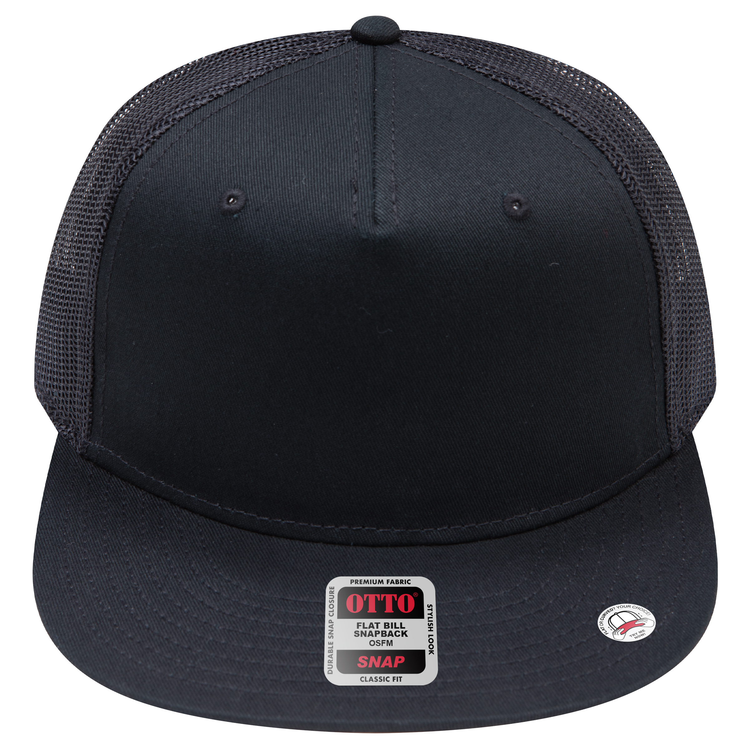 OTTO CAP® OTTO SNAP 5 Panel Pro Style Mesh Back Trucker Snapback Hat 37