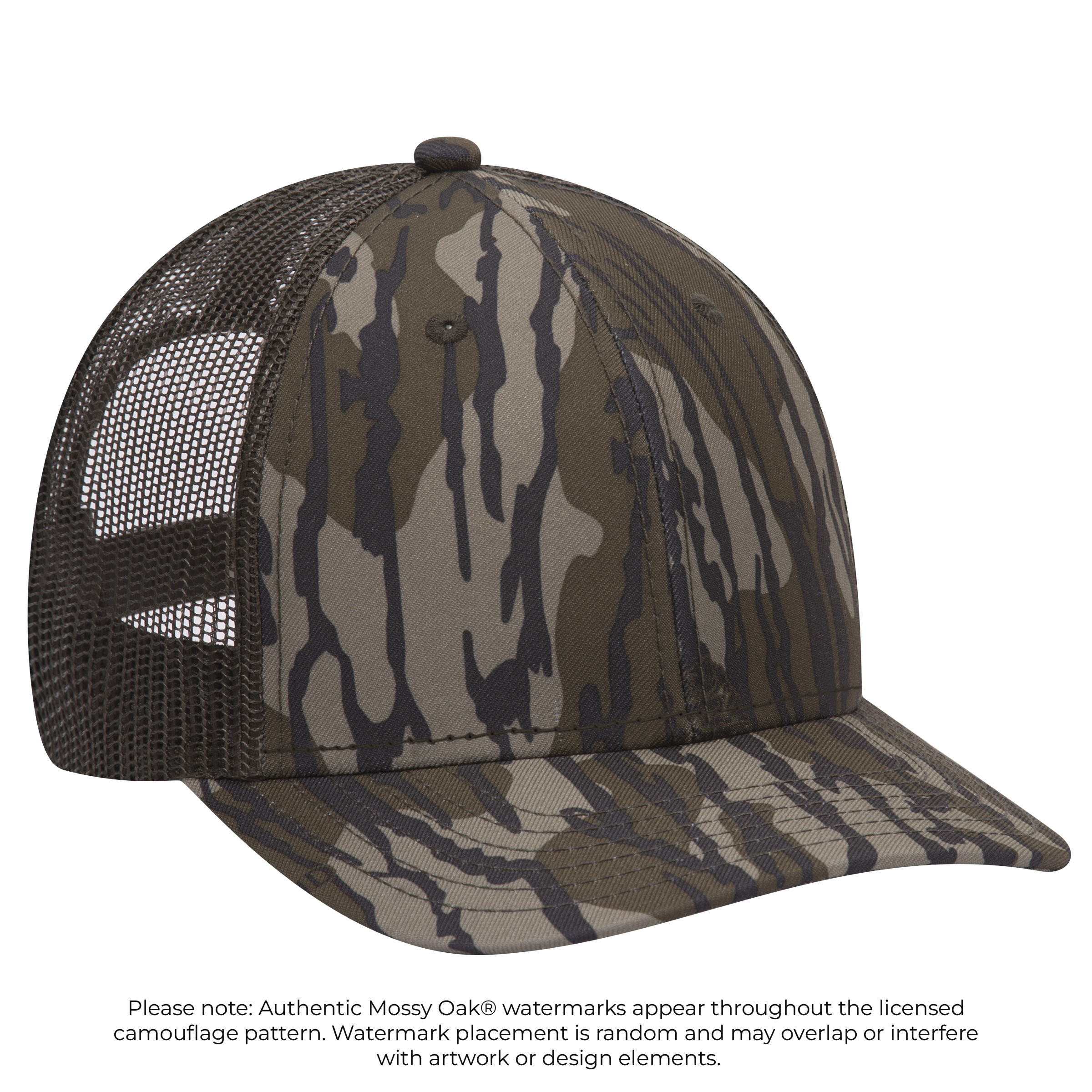 OTTO CAP® Mossy Oak Camouflage 6 Panel Low Profile Mesh Back Trucker Hat 26